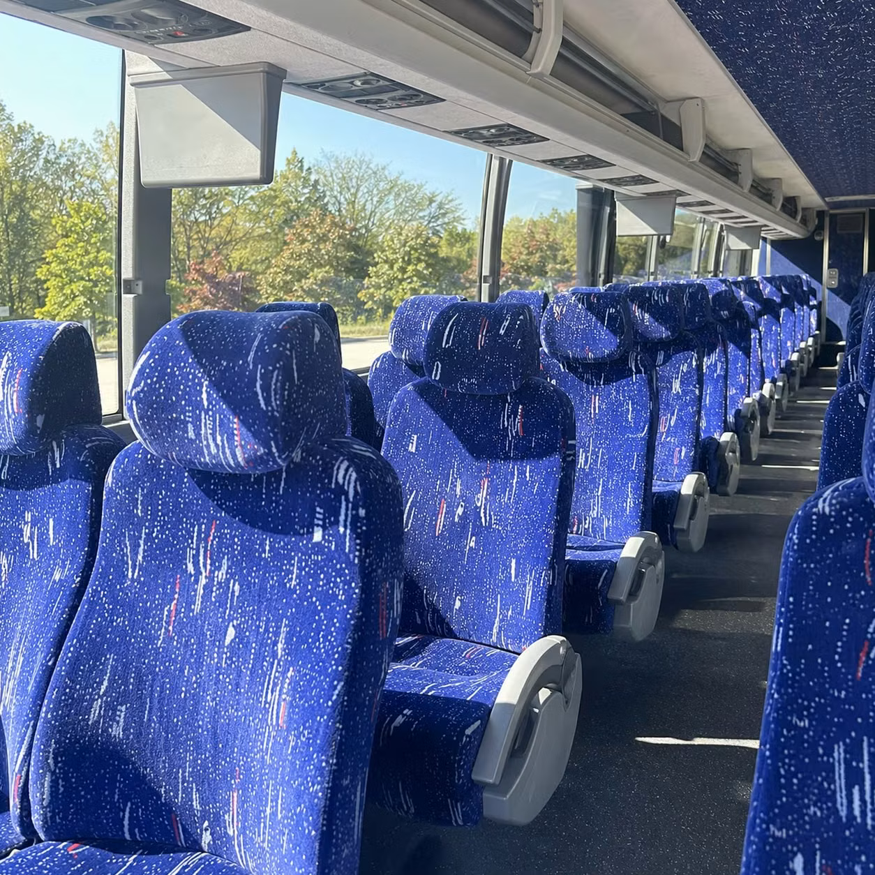 lawrence charter bus rental interior